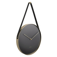 Nástenné hodiny s opaskom Karlsson KA5767, 58 cm čierna