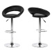 Dkton Dizajnová barová stolička Navi, čierna a chrómová