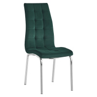 KONDELA Gerda New jedálenská stolička smaragdová (Velvet) / chróm