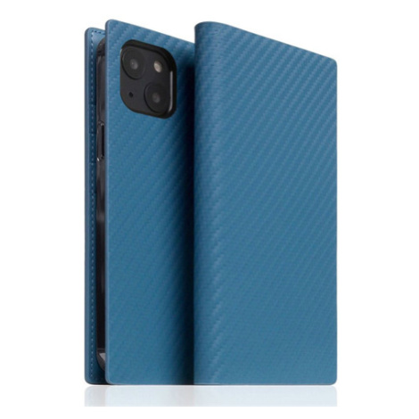 SLG Design puzdro D+ Italian Carbon Leather Diary pre iPhone 14 Plus - Blue