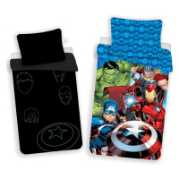 Bavlnené detské obliečky na jednolôžko so svietiacim efektom 140x200 cm Avengers – Jerry Fabrics