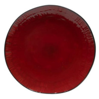 HIT Keramický plytký tanier RHODES 27cm červeno/čierny