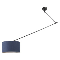Závesná lampa čierna s tienidlom 35 cm modrá nastaviteľná - Blitz I.