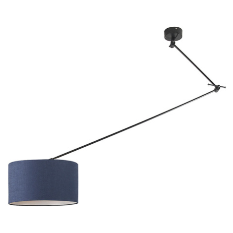 Závesná lampa čierna s tienidlom 35 cm modrá nastaviteľná - Blitz I. QAZQA