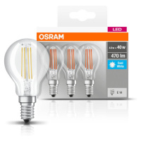 OSRAM LED E14 P40 4W filamentová 840 470lm 3ks