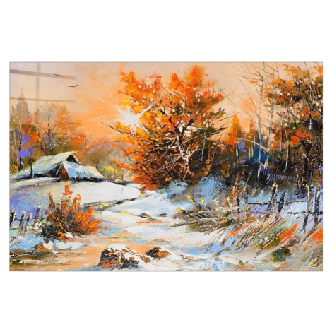 Sklenený obraz 70x50 cm Winter - Wallity