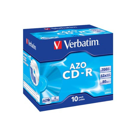 Verbatim CD-R, 43327, AZO Crystal, 10-pack, 700MB, 52x, 80min., 12cm, bez možnosti potisku, jewe