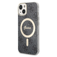 Plastové puzdro Guess na Apple iPhone 13 GUHMP13MH4STK 4G IML MagSafe čierne