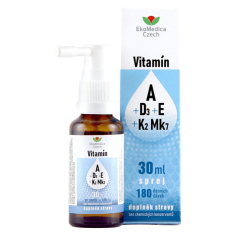 EKOMEDICA Vitamín A + D3 + E + K2 Mk7 sprej 30 ml