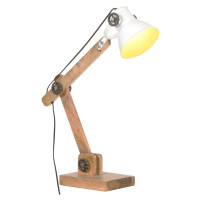 vidaXL Industriálna stolová lampa biela okrúhla 58x18x90 cm E27