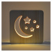 Drevená lampa AmbiWood 32656, mesiac a hviezdy