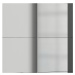 Sconto Šatníková skriňa so zrkadlom ERICA grafitová/biela, šírka 135 cm