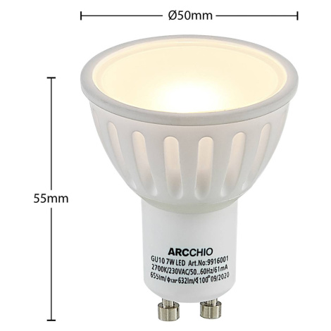 Arcchio LED reflektor GU10 100° 7W 3 000K sada 2ks