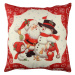 Vánoční dekorační polštář se sněhuláky VASO 43x43 cm bílý/červený