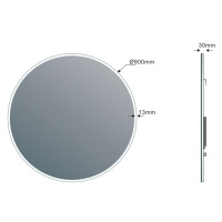SAPHO - VISO guľaté zrkadlo s LED osvetlením, ø 90cm VS090