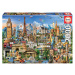 Educa puzzle Europe Landmarks 2000 dielov a fix lepidlo 17697