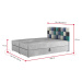 Expedo Čalúnená posteľ boxspring APPLE + topper, 140x200, itaka 14/modrá