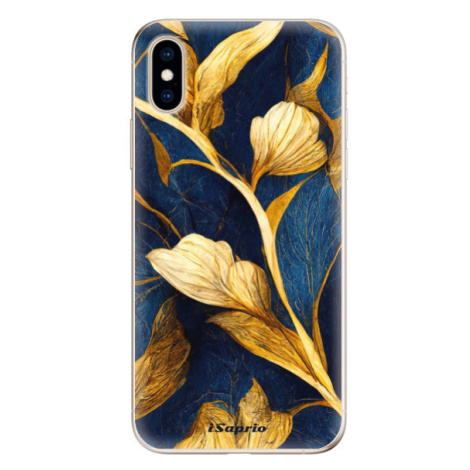 Odolné silikónové puzdro iSaprio - Gold Leaves - iPhone XS