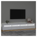 vidaXL TV skrinka s LED svetlami biela 240x35x40 cm