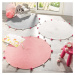 Ružový okrúhly koberec ø 90 cm Pompomparty – douceur d'intérieur