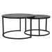 Čierne kovové okrúhle konferenčné stolíky v súprave 2 ks ø 75 cm Grand – LABEL51