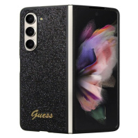 Guess PC/TPU Glitter Flakes Metal Logo Zadný Kryt pre Samsung Galaxy Z Fold 5 Black