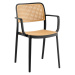Stohovateľná stolička, čierna/béžová, RAVID TYP 2