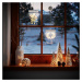 LED světelná ozdoba na okno SANTA CLAUS bílá