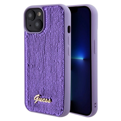 Kryt Guess Sequin Script Logo Case for iPhone 15 Plus Purple (GUHCP15MPSFDGSU)