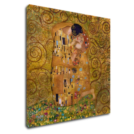 Impresi Obraz Reprodukcia Gustav Klimt bozk - 70 x 70 cm