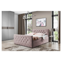 Expedo Čalúnená posteľ boxspring MATRAGI + topper, 160x200, riviera 62 (stary rozowy)