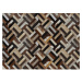 Luxusný kožený koberec, hnedá/čierna/béžová, patchwork, 140x200 , KOŽA TYP 2