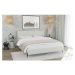 Béžová čalúnená dvojlôžková posteľ s roštom 200x200 cm Barker – Ropez