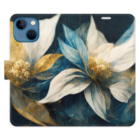 Flipové puzdro iSaprio - Gold Flowers - iPhone 13 mini