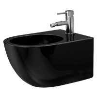 Rea Carlo Mini, závesný bidet, čierna lesklá, REA-C6380