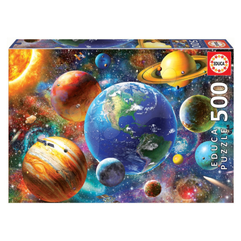 Puzzle Solar System Educa 500 dielov a Fix lepidlo od 11 rokov