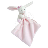 Plyšový zajačik na maznanie Bunny Pink Flower Box Doudou et Compagnie v darčekovom balení ružový