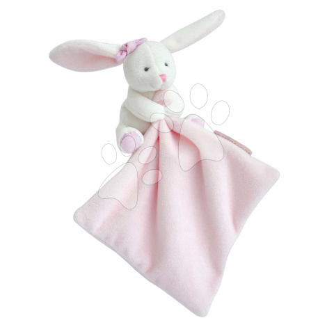 Plyšový zajačik na maznanie Bunny Pink Flower Box Doudou et Compagnie v darčekovom balení ružový