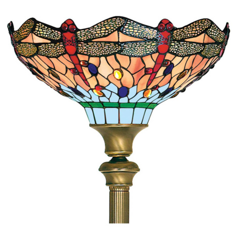 Stojacia lampa Dragonfly v štýle Tiffany Searchlight