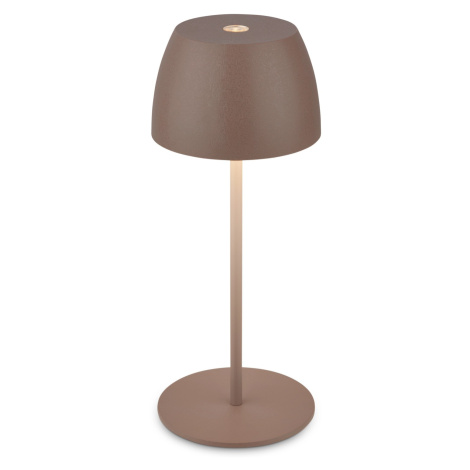 Briloner Dobíjacia stolná lampa Serina Mini 2,5 W 150lm 2700K hnedá pr. 8x20 cm