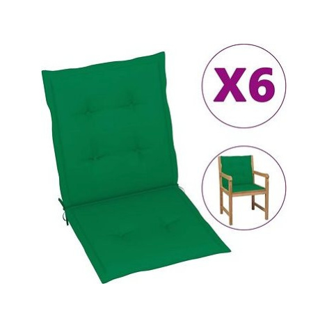 Podušky na záhradné stoličky, 6 ks, zelené, 100 x 50 x 4 cm SHUMEE
