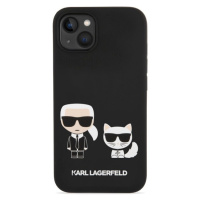 Karl Lagerfeld MagSafe Kompatibilný Kryt Liquid Silicone Karl and Choupette pre iPhone 14 Max Bl