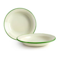 Smaltovaný tanier 28 cm hlboký so zeleným okrajom - Ibili - Ibili