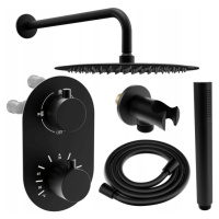 MEXEN/S MEXEN/S - Kai DR70 spodomietkový sprchový SET + slim sprcha 25 cm, čierny 77602DR7025-70