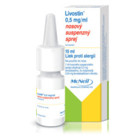 LIVOSTIN 0,5 mg/ml nosový suspenzný sprej 10 ml