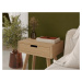 Benlemi Zaoblený nočný stolík z dreva LUNA FLO prírodný Zvoľte kvalitu dreva: 2. Kombinácia dubo
