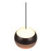 LED závesné svietidlo s kovovým tienidlom ø 15,5 cm v čierno-medenej farbe Orbit – Trio Select