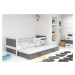 Expedo Detská posteľ FIONA P2 + matrac + rošt ZADARMO, 90x200 cm, biela/grafit