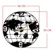 Dekorativní nástěnné hodiny Globe 50 cm černé