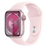 APPLE WATCH SERIES 9 GPS + CELLULAR 45MM PINK ALUMINIUM CASE WITH LIGHT PINK SPORTBAND-S/M,MRMK3